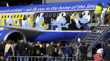 Aerosmurf este al 5-lea ambasador al companiei Brussels Airlines