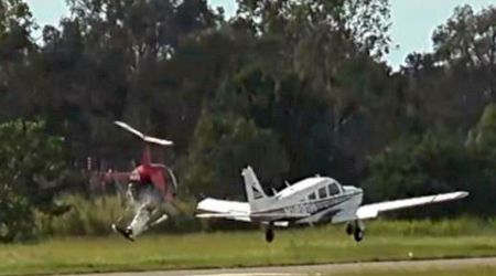 VIDEO. Incident aviatic: un avion s-a ciocnit în zbor cu un elicopter
