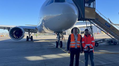 Prima aeronavă Airbus 321 neo LR înregistrată în România a intrat oficial în flota companiei aeriene HiSky