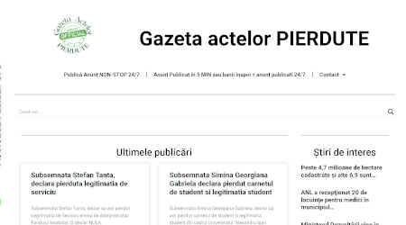 Anunt Ziar Acte Pierdute – cum sa declari pierdere usor si fara batai de cap!