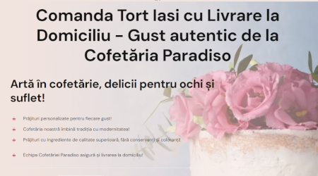 Comanda tort Iasi de la Cofetaria Paradiso